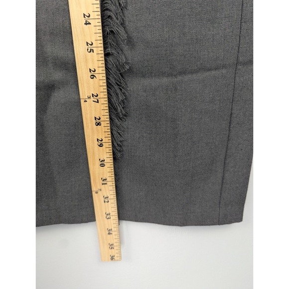 Requirements Pencil Skirt Women's Charcoal Gray 10 Faux‎ Wrap Fringed Long Slit - Picture 3 of 9
